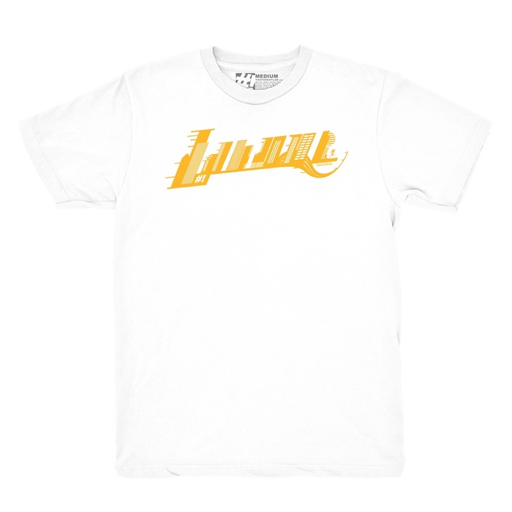The Forest Lab LA Skyline Lakers Inspired Logo White Yellow Size 4XL